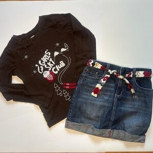 Gymboree Brown ski club top alpine sweetie skirt set 8